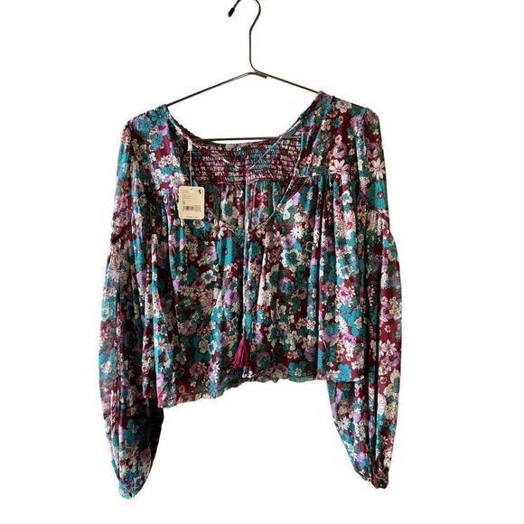 Free People Women's Up For Anything Top In Raisin Combo Size S NWT - Picture 1 of 5